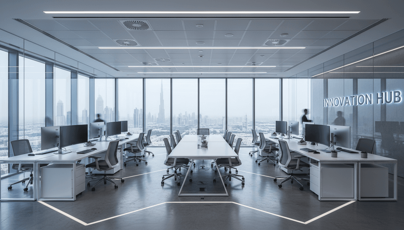 Contemporary corporate office environment in Dubai